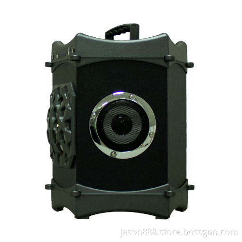 wooden portable karaoke bluetooth speaker with record
